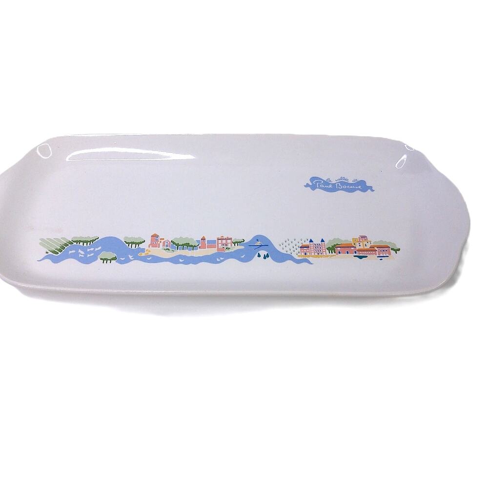 Vintage 1987 Paul Bocuse Robinson Tray Platter La Vallee Town Scene Pottery